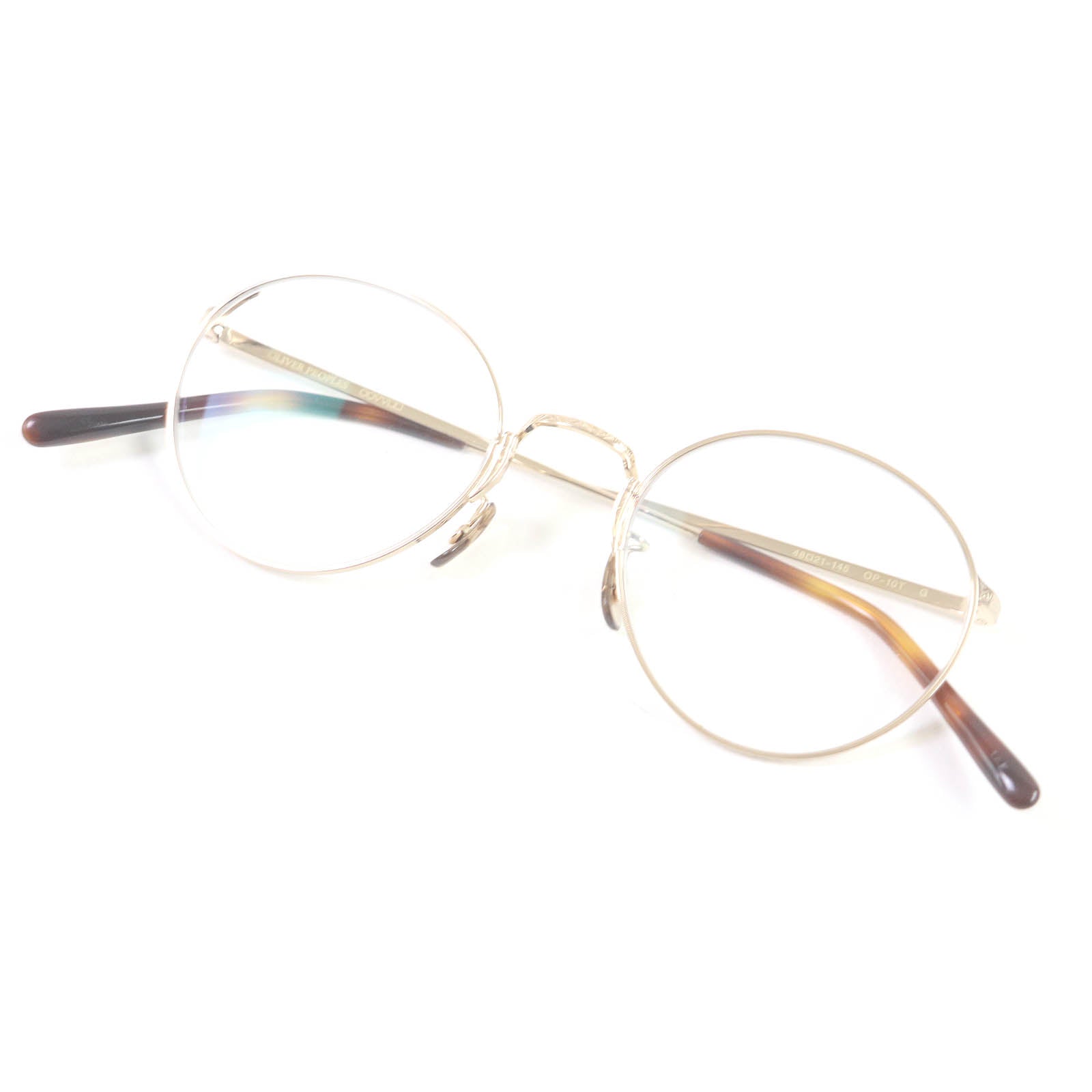 OLIVER PEOPLES CP-10T Oval Glasses Gold Brown