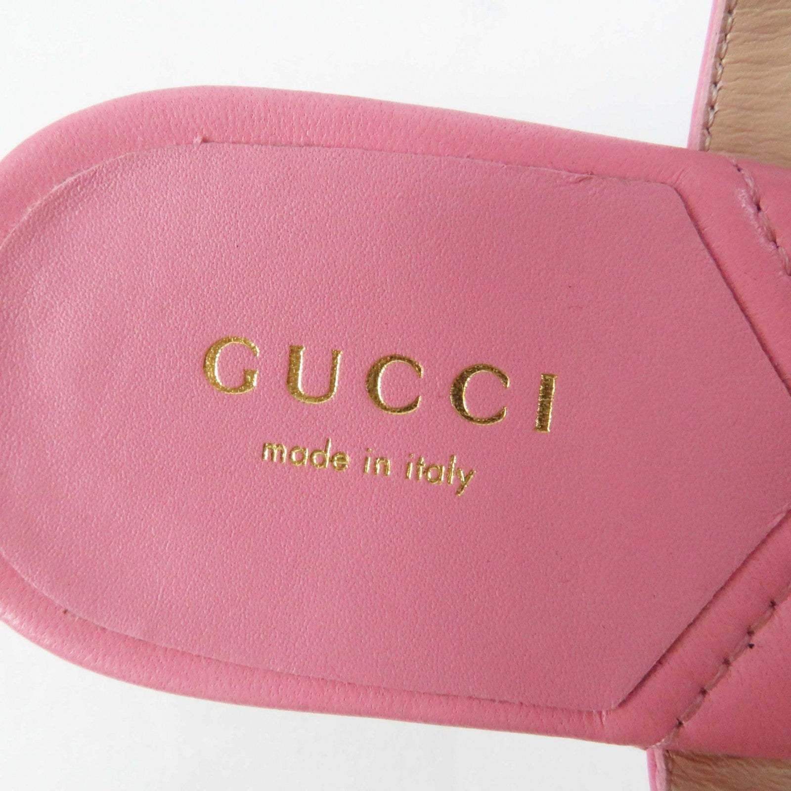 Gucci GG Marmont Leather Sandals Pink Gold