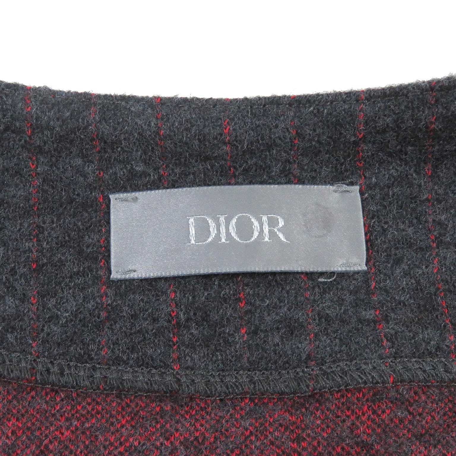 DIOR Wool Cotton Striped Baseball Shirt S