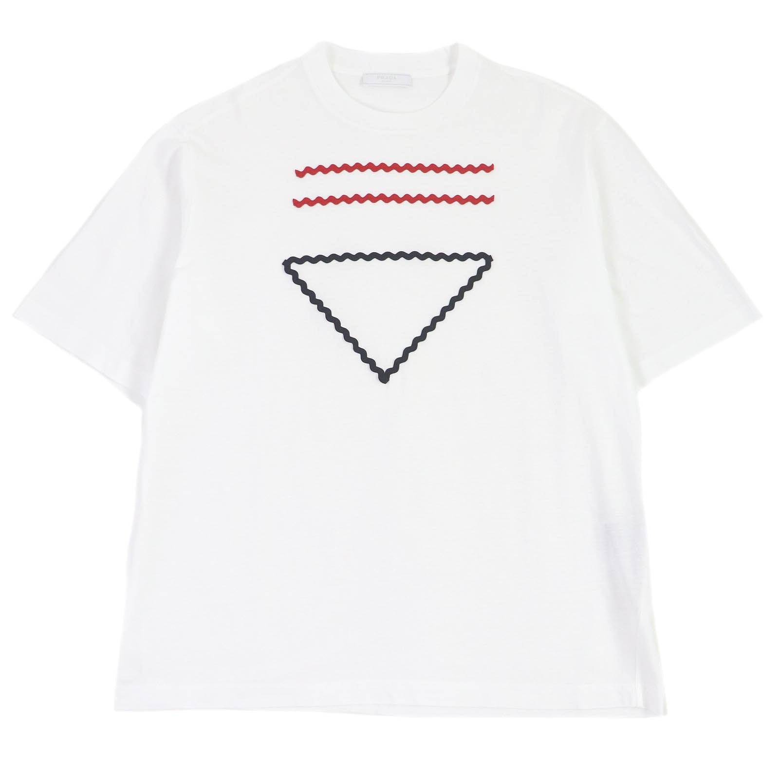 Prada Cotton Triangle Logo Crew Neck T-shirt