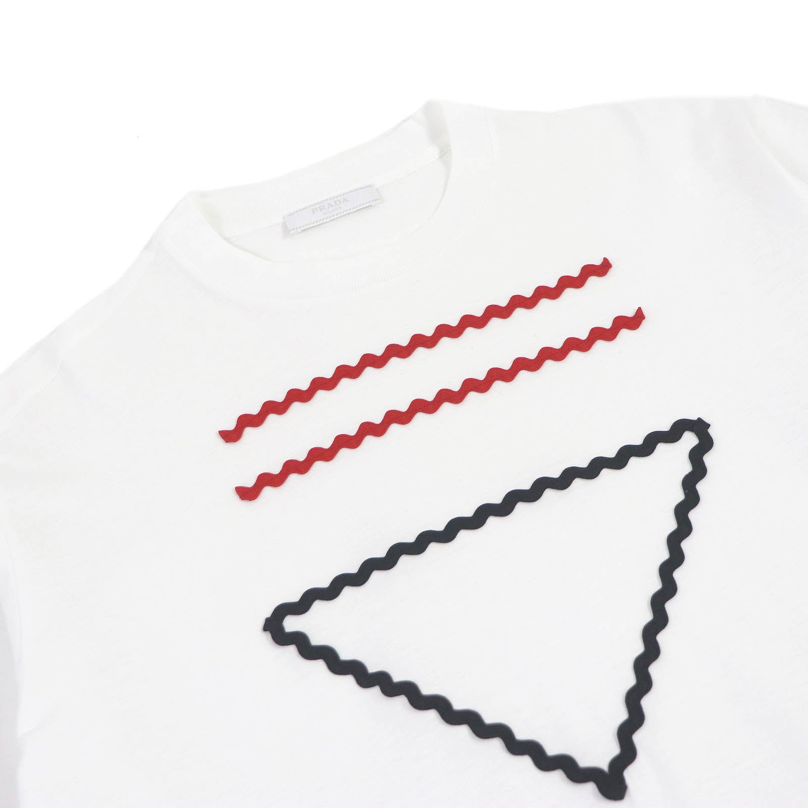 Prada Cotton Triangle Logo Crew Neck T-shirt