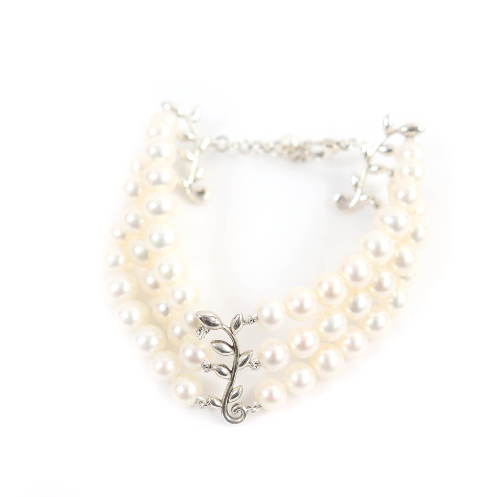 Tiffany & Co Olive Leaf Pearl Bracelet AG925