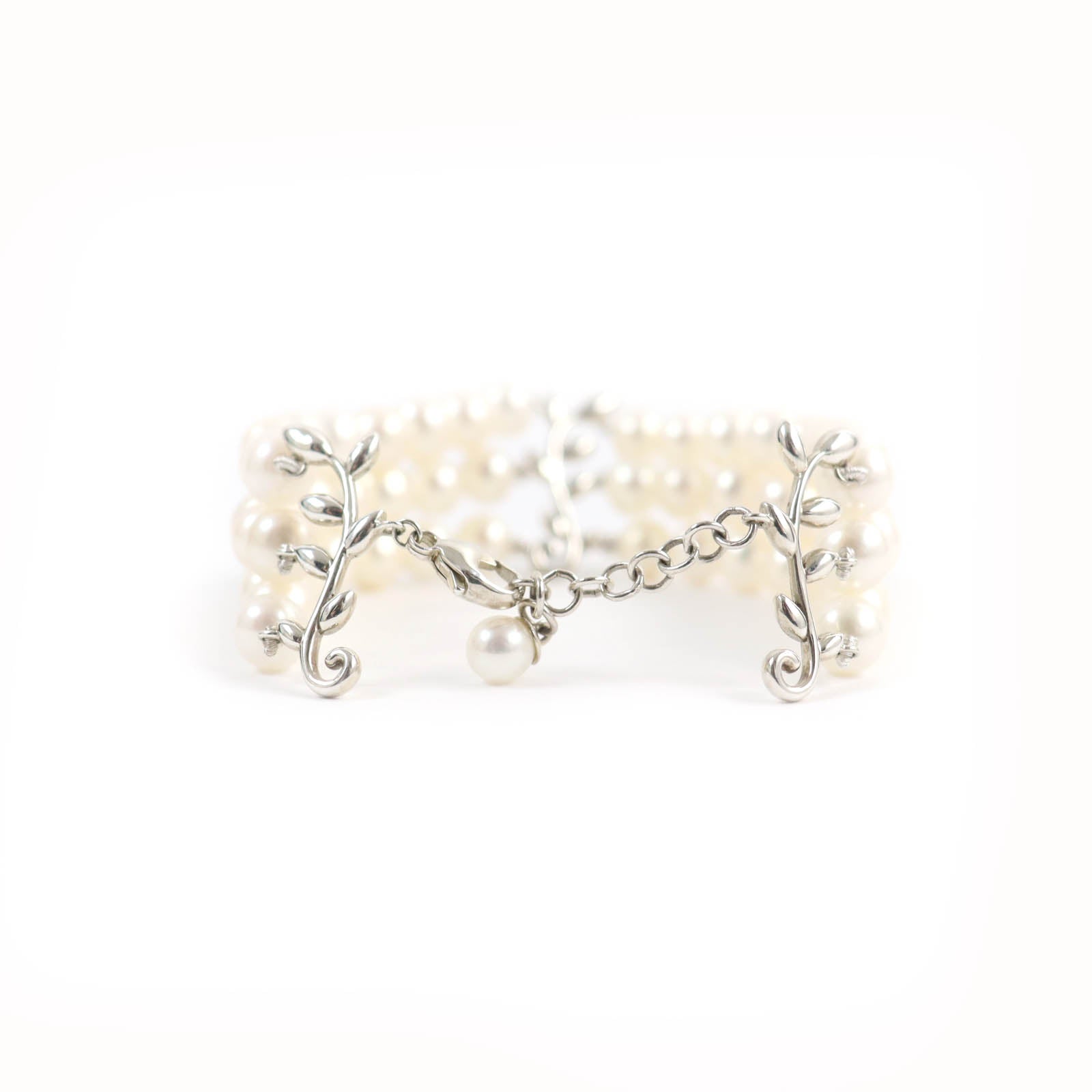 Tiffany & Co Olive Leaf Pearl Bracelet AG925