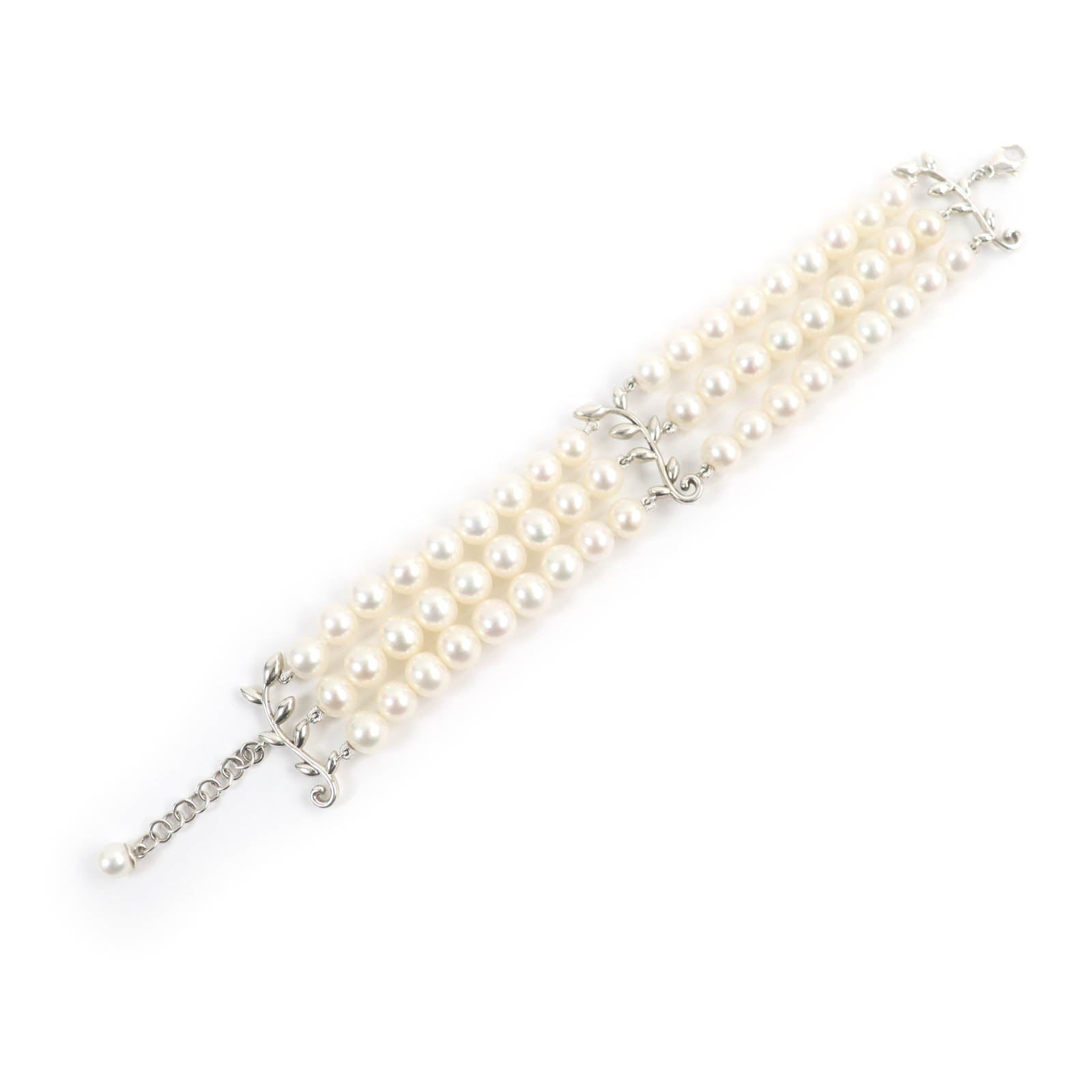 Tiffany & Co Olive Leaf Pearl Bracelet AG925