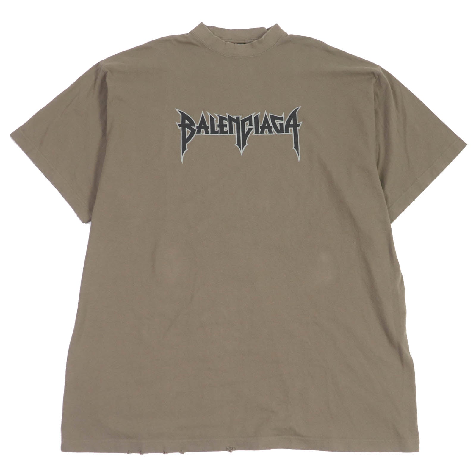 Balenciaga Distressed Oversized T-shirt Brown