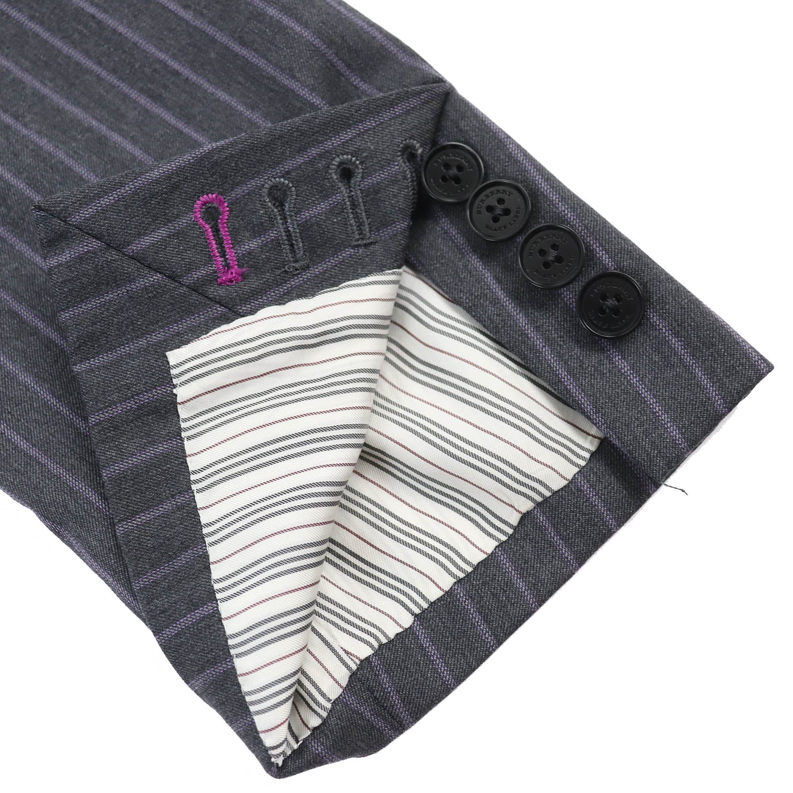 Burberry Wool Suit Dark Gray Purple 36R