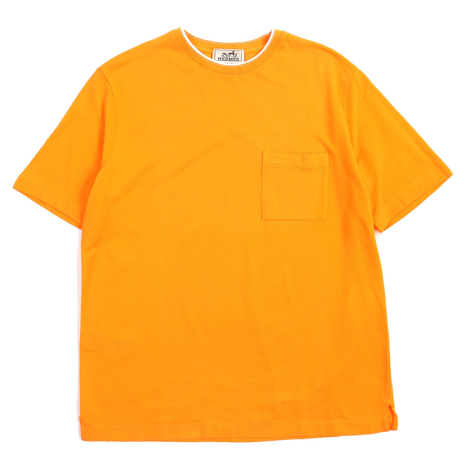 HERMES Cotton Crew Neck T-Shirt with H Logo