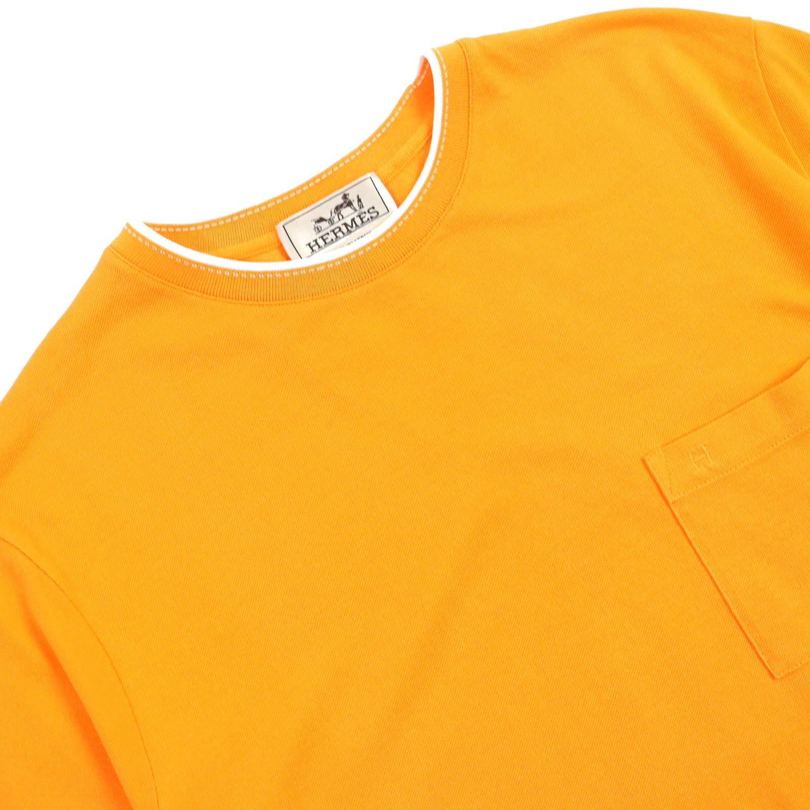 HERMES Cotton Crew Neck T-Shirt with H Logo