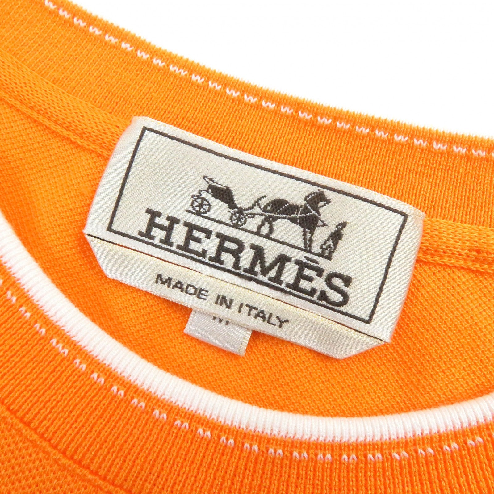 HERMES Cotton Crew Neck T-Shirt with H Logo