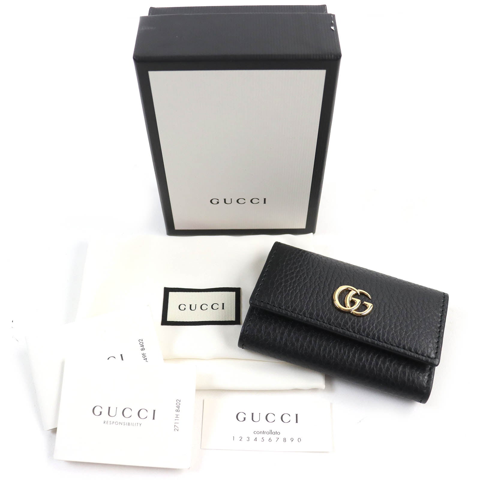 GUCCI GG Marmont Leather Key Holder 456118