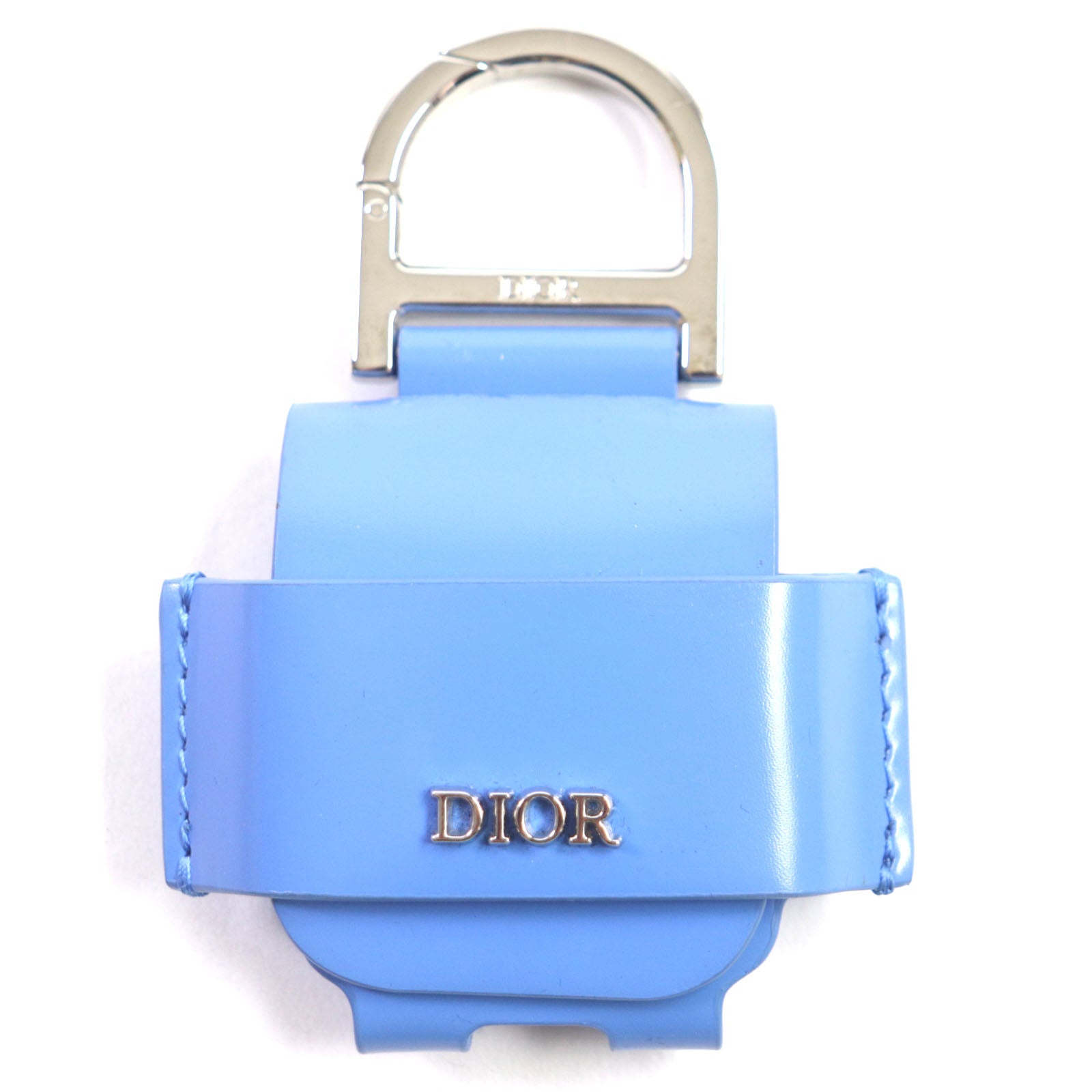 DIOR Leather Metal Logo Earphone Case Key Ring