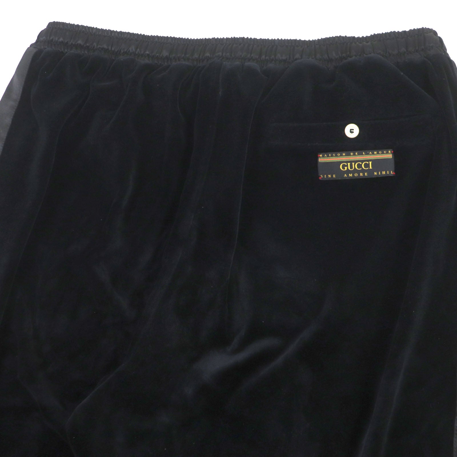 GUCCI Black Velvet Jogger Pants XL