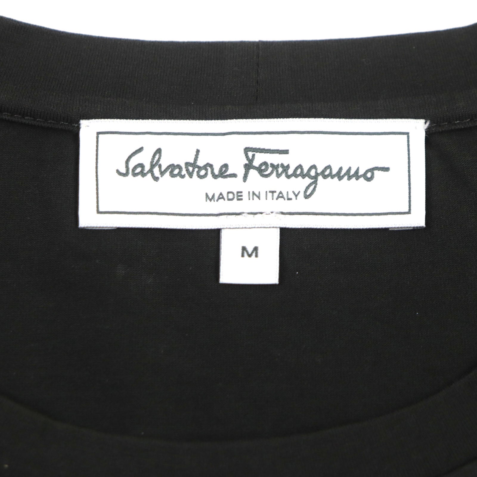 Salvatore Ferragamo Perforated Gancini Leather Trim T-shirt