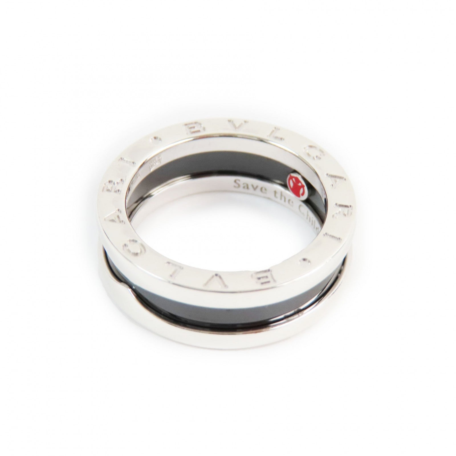 BVLGARI B.ZeroOne Ring AG925 Ceramic Silver Black