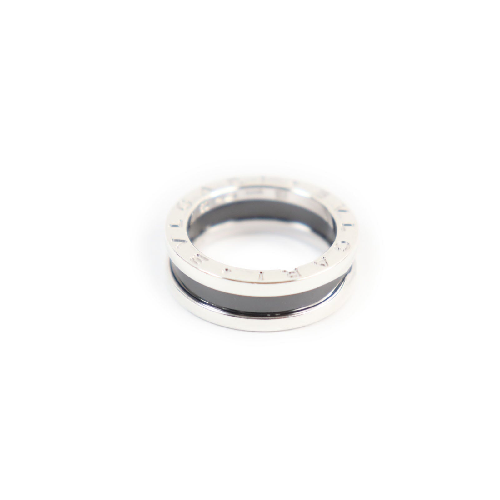 BVLGARI B.ZeroOne Ring AG925 Ceramic Silver Black