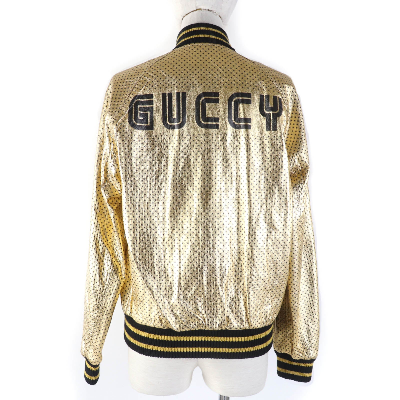 Gucci Lambskin Bomber Jacket with GUCCY Logo