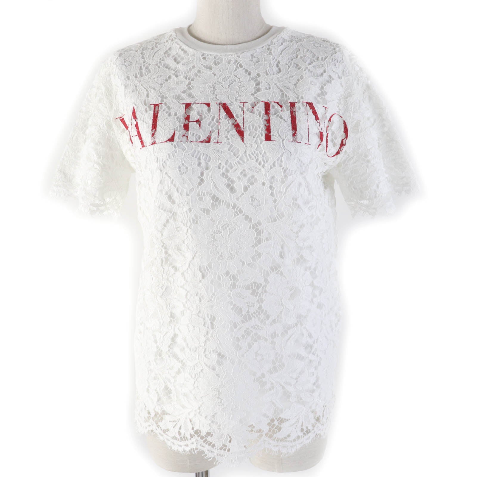 Valentino Lace Short Sleeve T-shirt XS