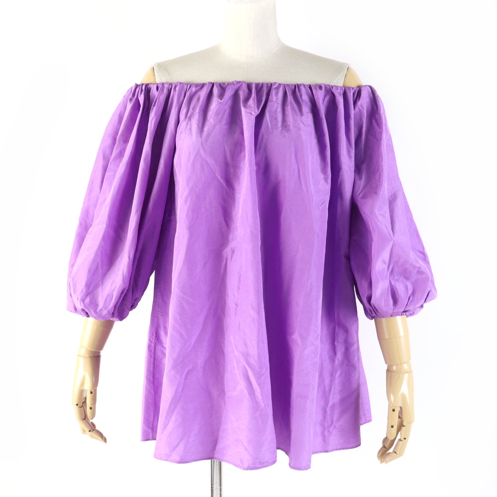 Valentino Silk Off Shoulder Blouse Purple 36