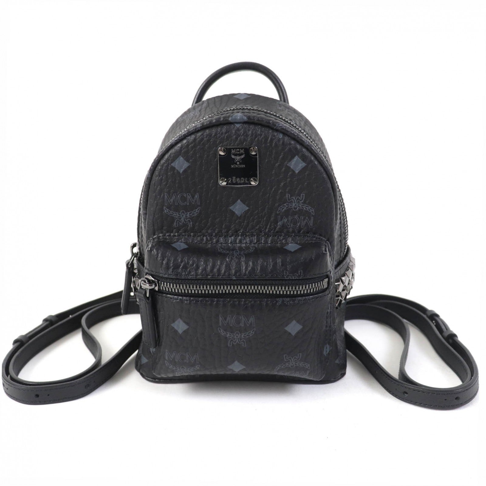 MCM Stark Bebe Boo Mini Leather Backpack Black