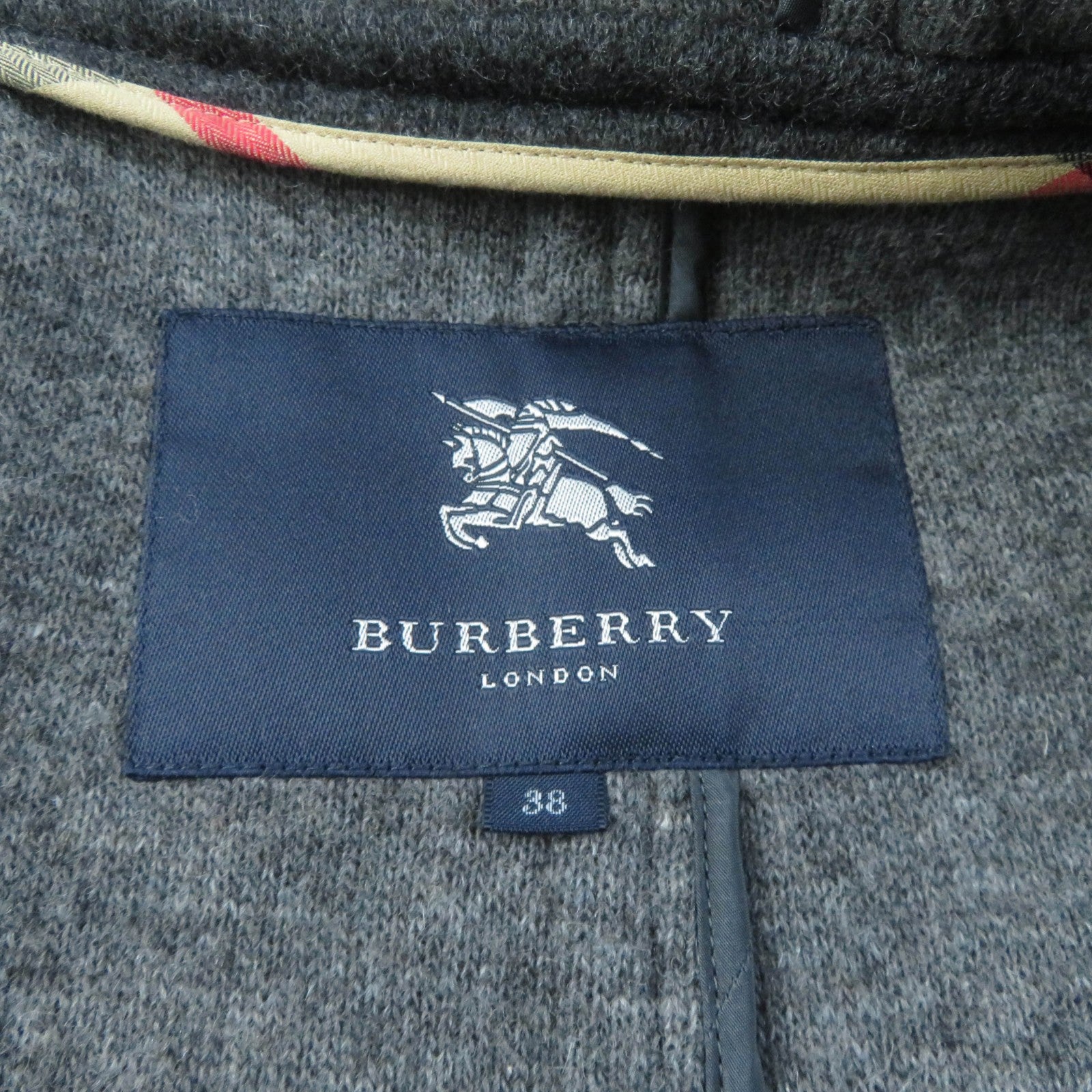 Burberry Wool Nylon Duffel Coat Gray Women