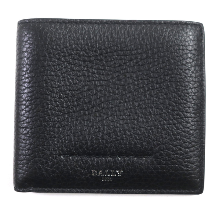 BALLY Logo Leather Bifold Wallet Black