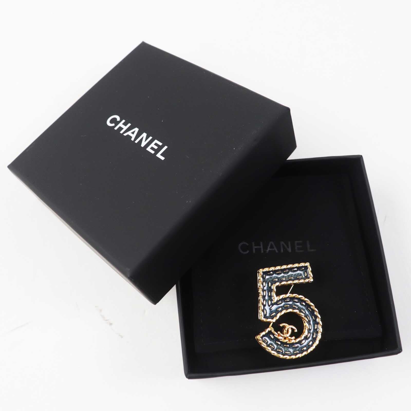 Chanel COCO Mark 5 Brooch Blue Gold