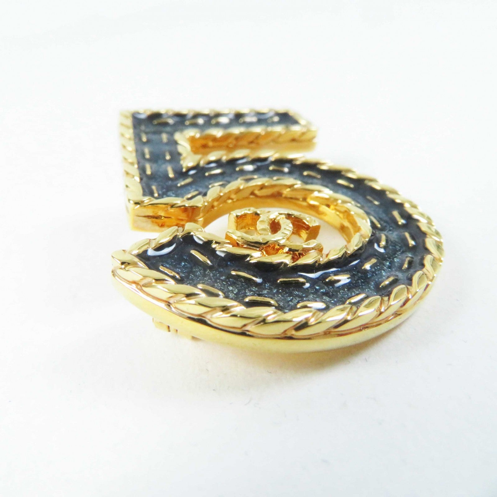 Chanel COCO Mark 5 Brooch Blue Gold