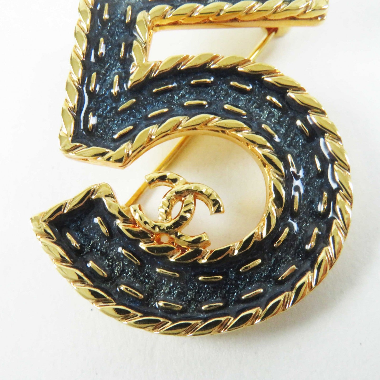 Chanel COCO Mark 5 Brooch Blue Gold