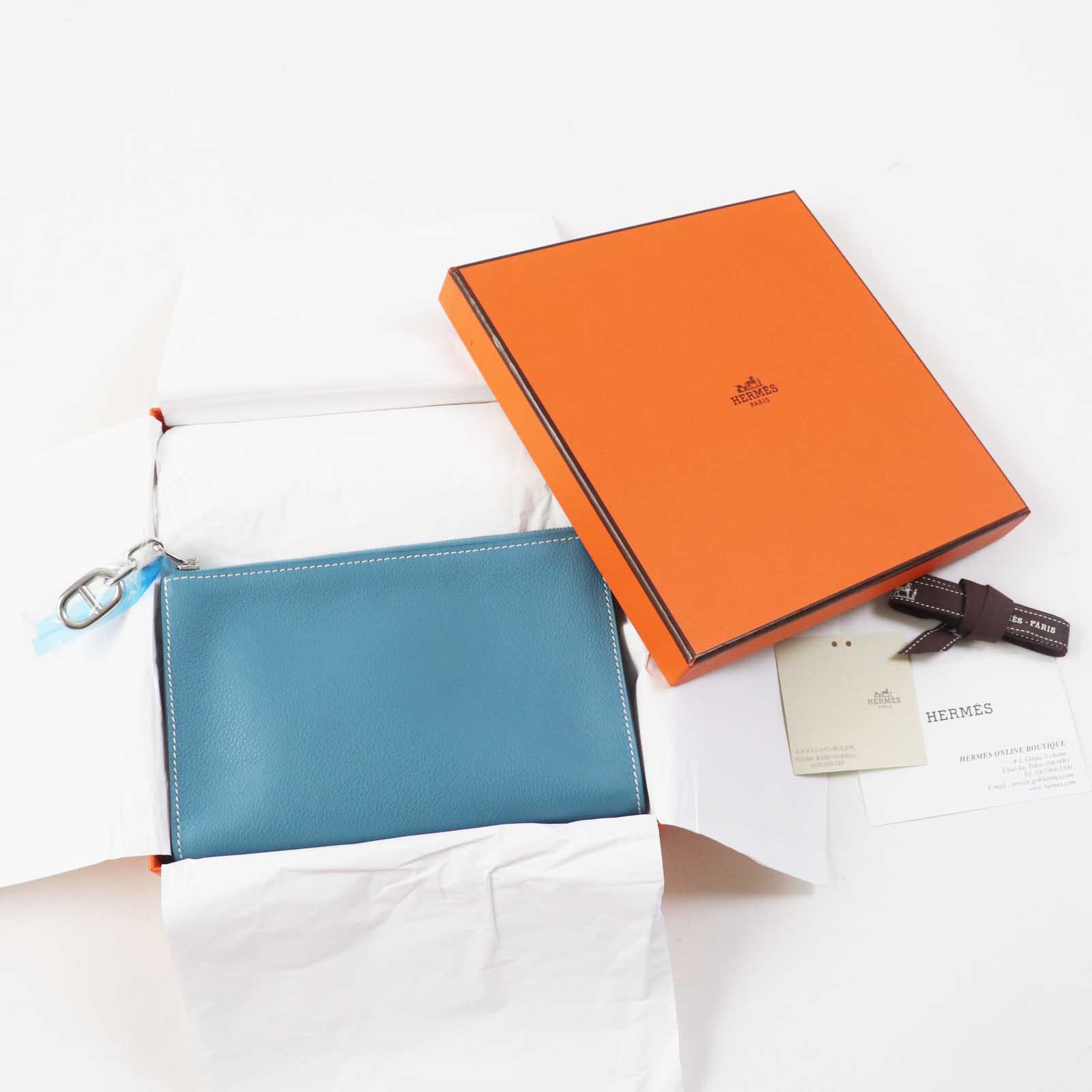 HERMES Evercolor Chaine d'Ancre Cosmetics Pouch