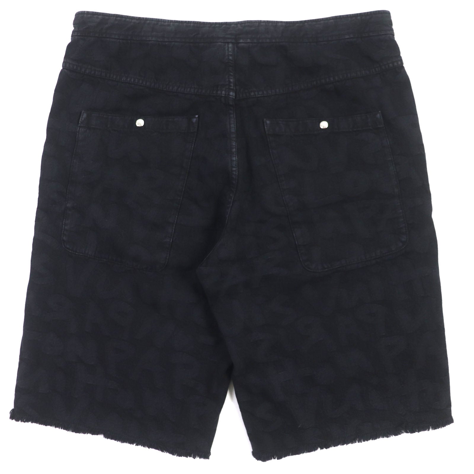 Louis Vuitton Graffiti Fringe Denim Shorts Black