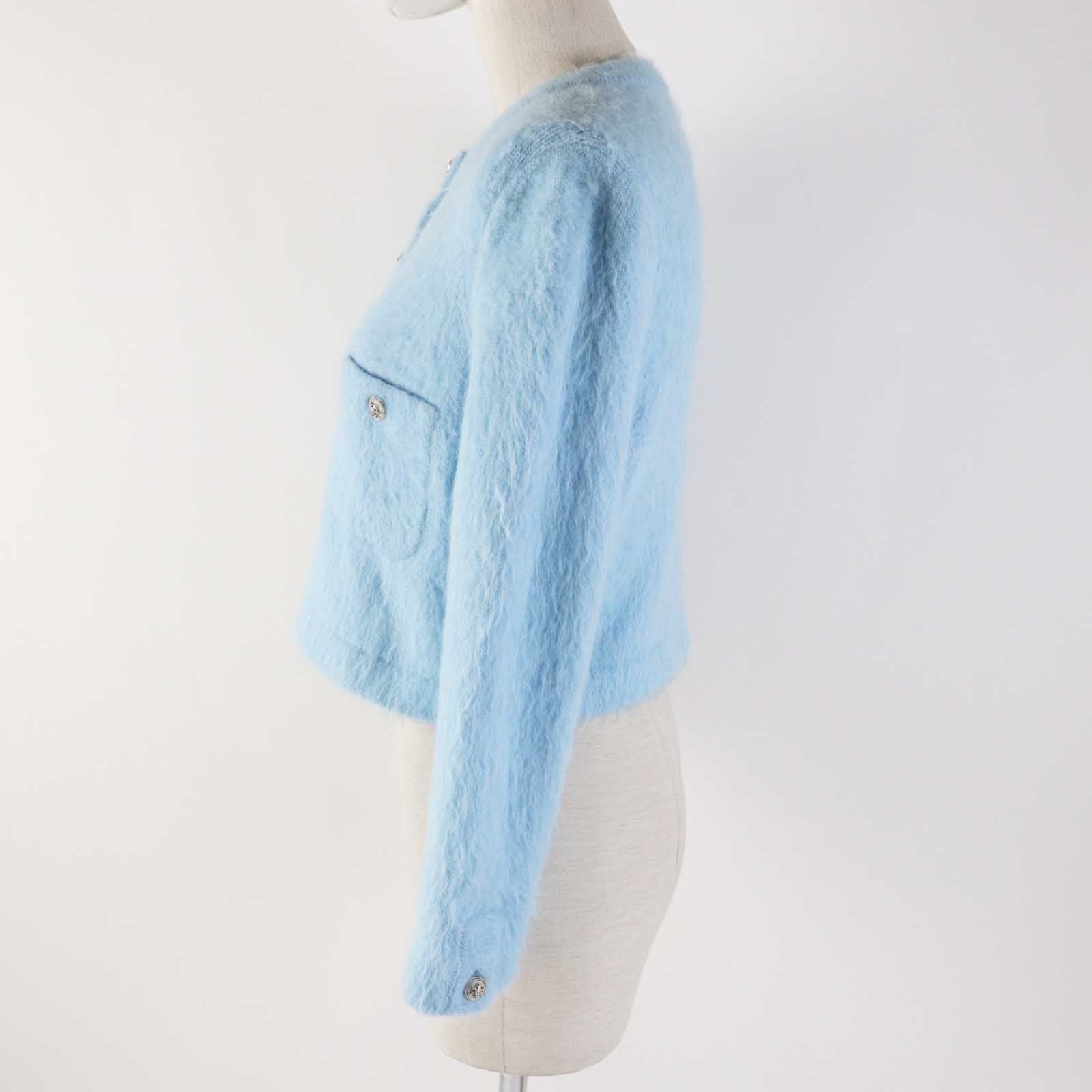 Chanel Cashmere Alpaca Knit Cardigan 36 COCO Button