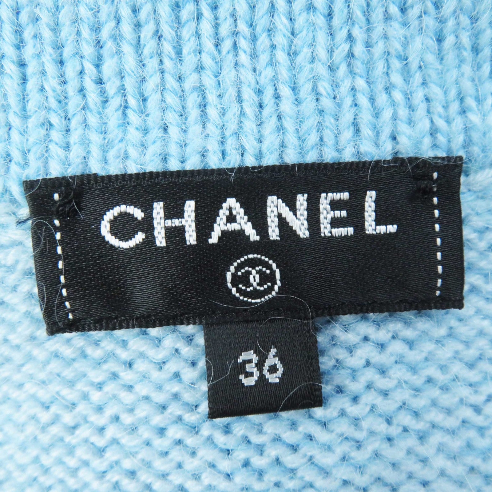 Chanel Cashmere Alpaca Knit Cardigan 36 COCO Button