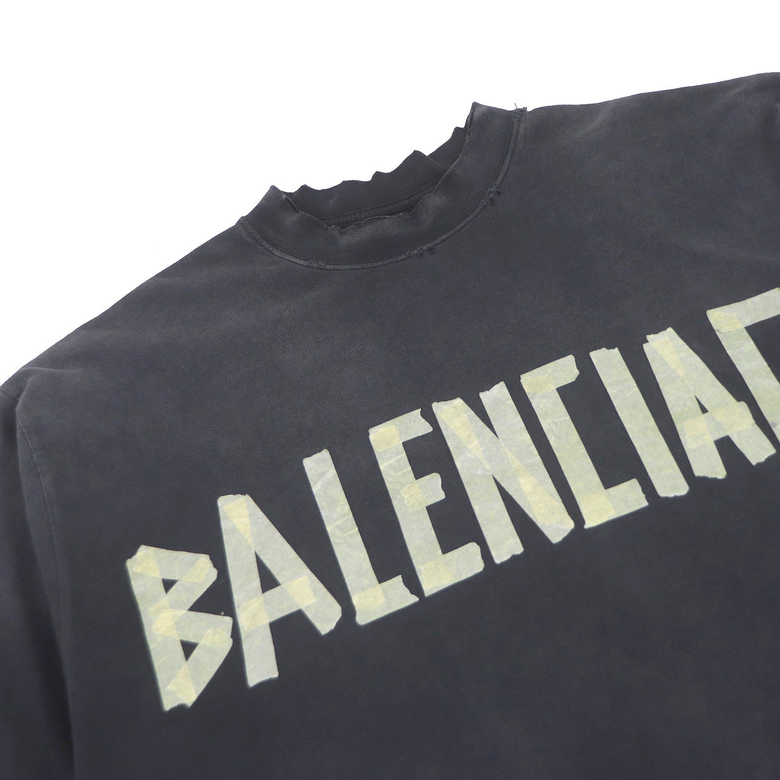 Balenciaga Distressed Tape Logo T-shirt XS