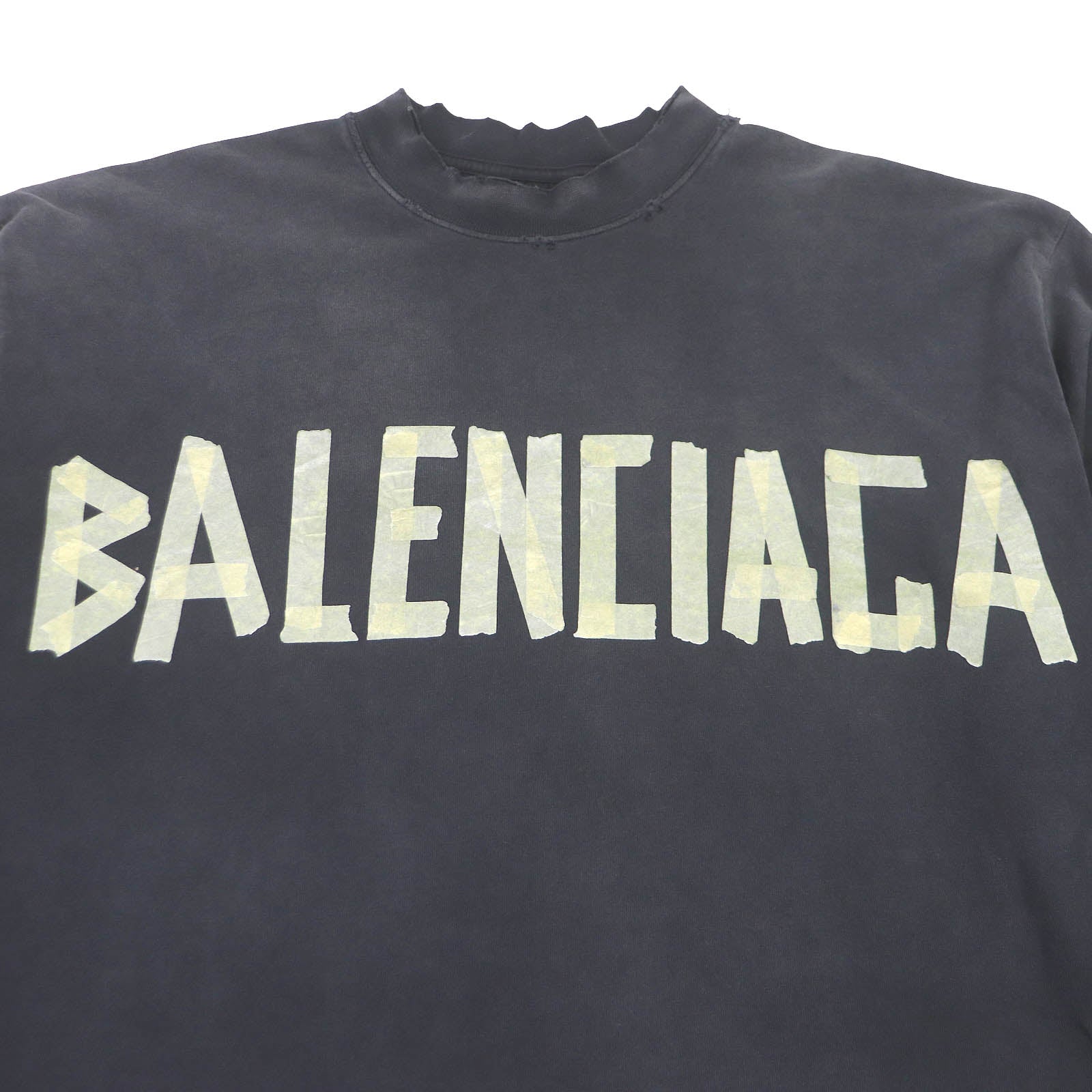 Balenciaga Distressed Tape Logo T-shirt XS