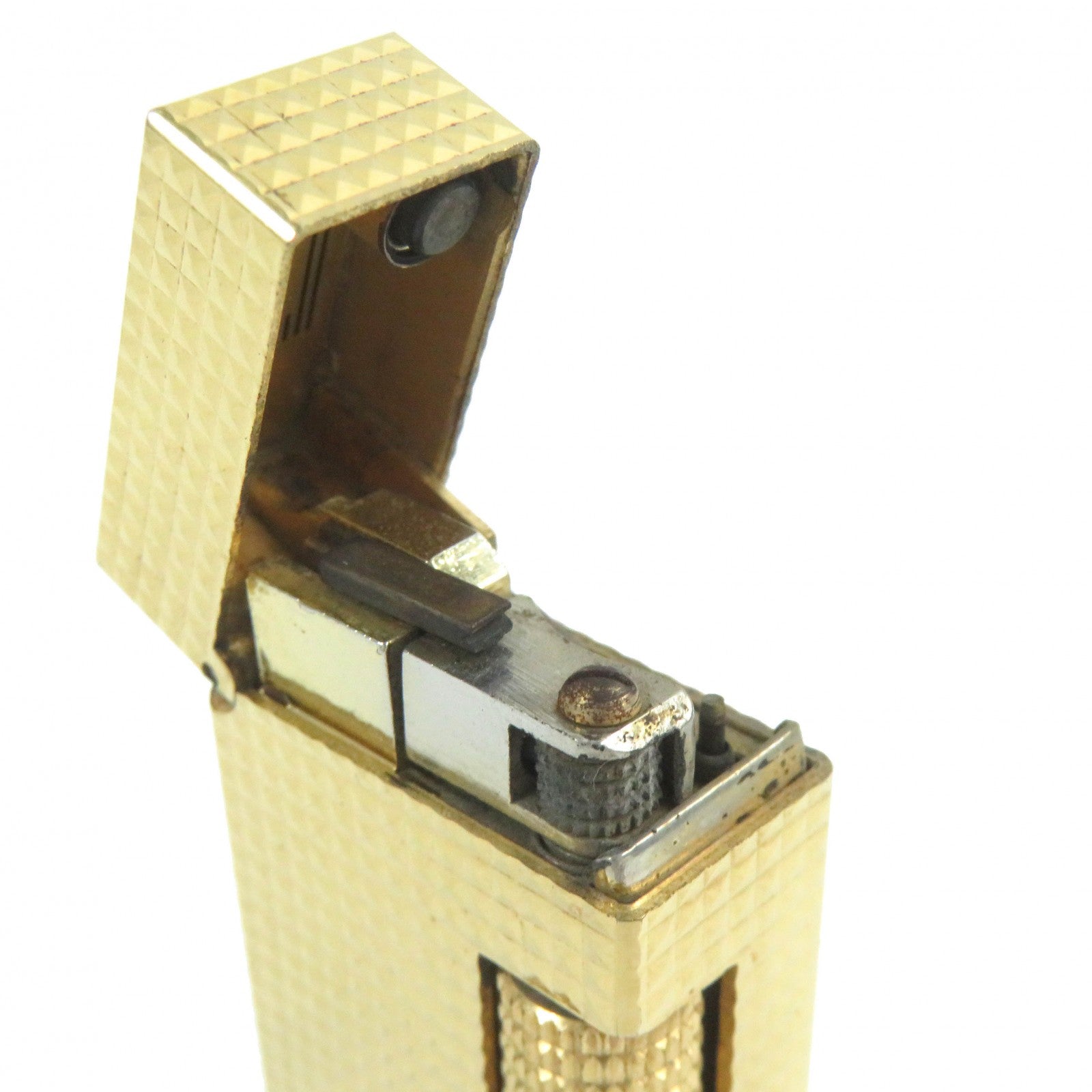 Dunhill Diamond Pattern Roller Gas Lighter Gold