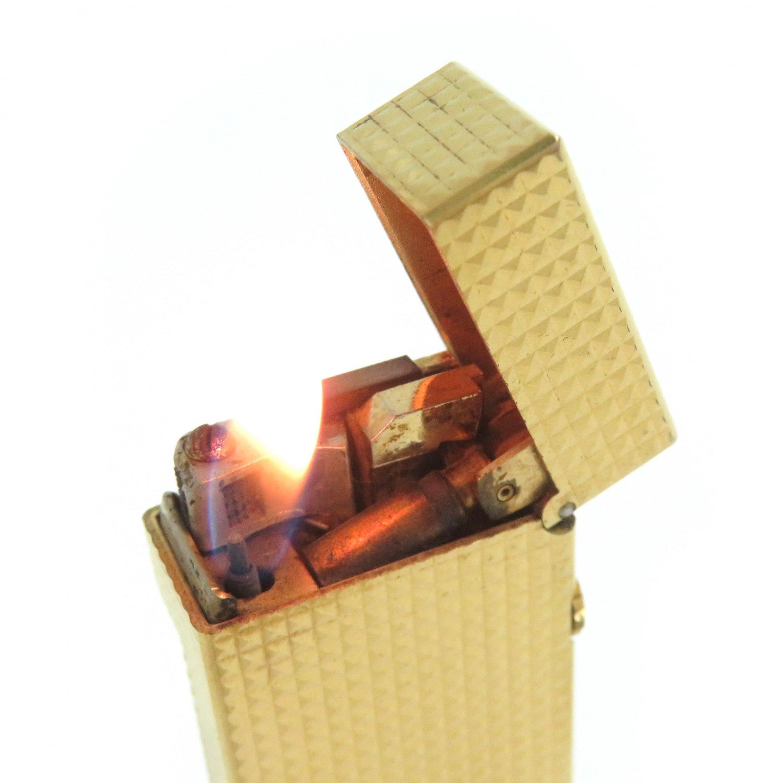 Dunhill Diamond Pattern Roller Gas Lighter Gold