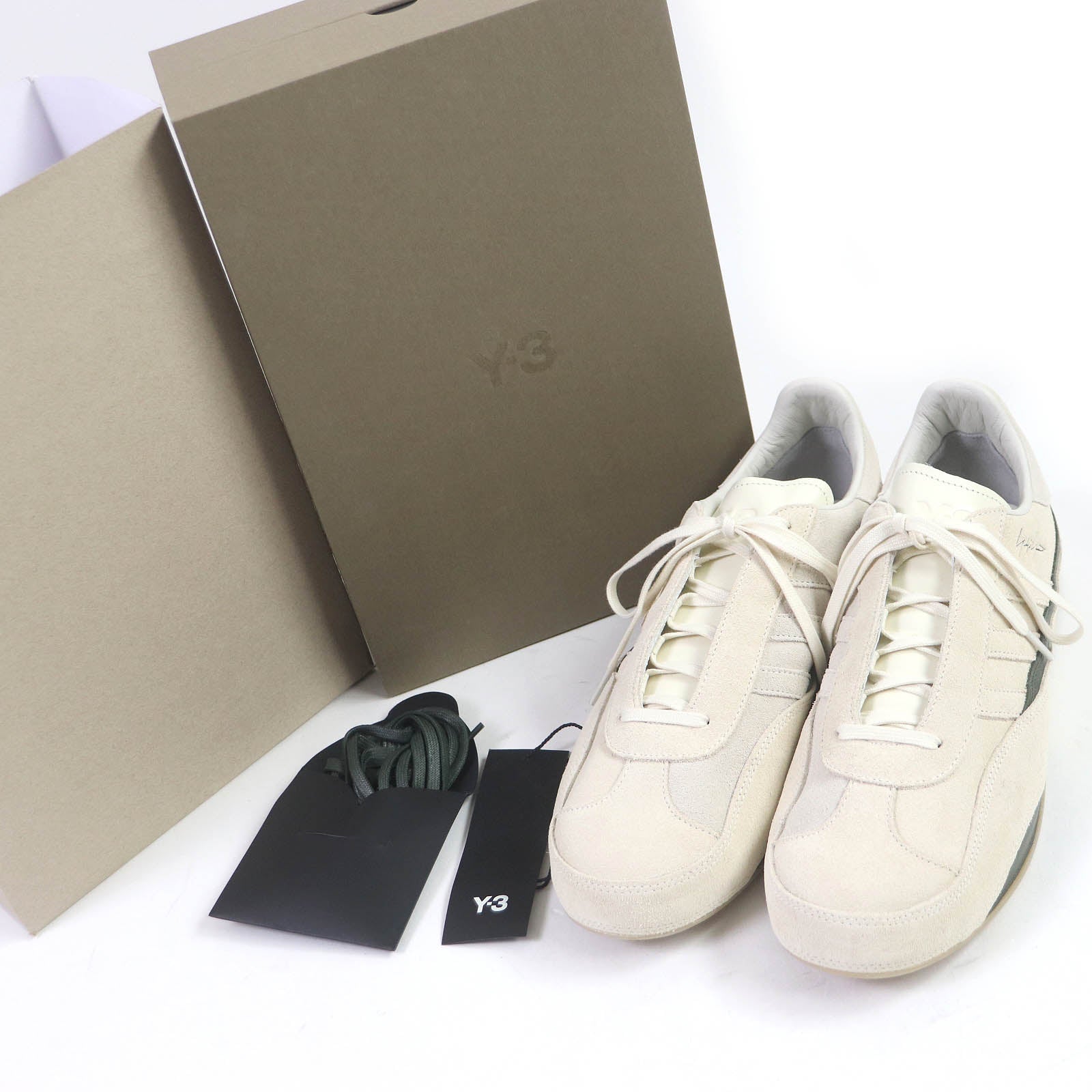 Y-3 GAZELLE Suede Leather Sneakers White Green