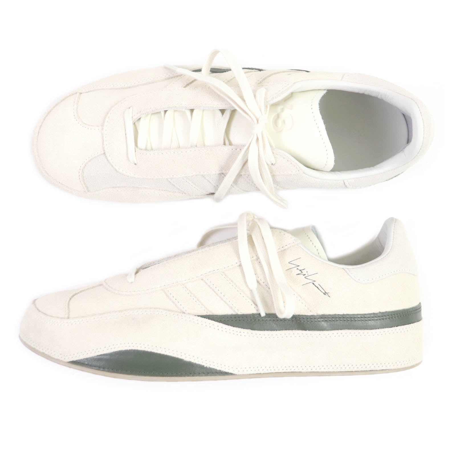 Y-3 GAZELLE Suede Leather Sneakers White Green