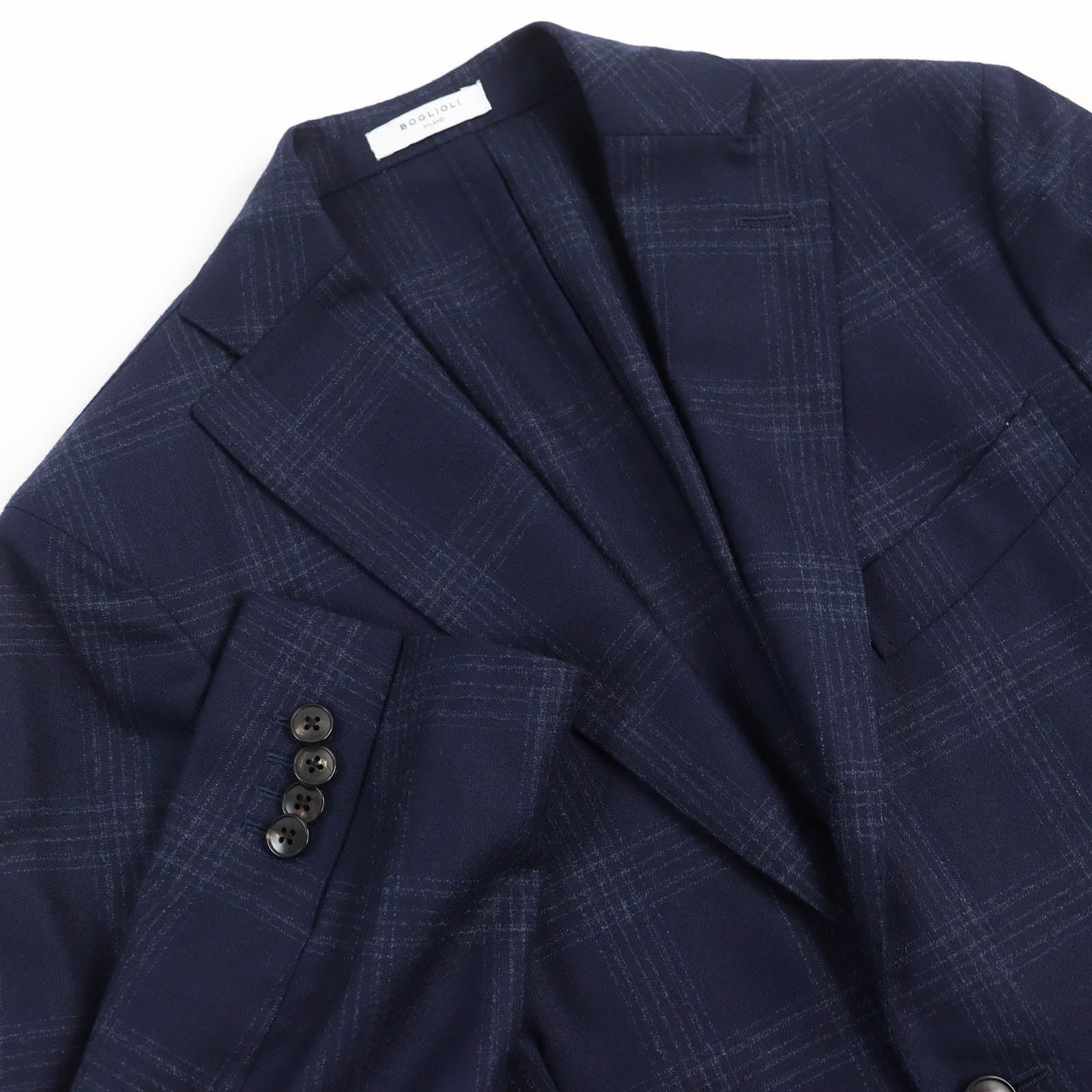 BOGLIOLI K.JACKET Wool Check Suit Navy 44