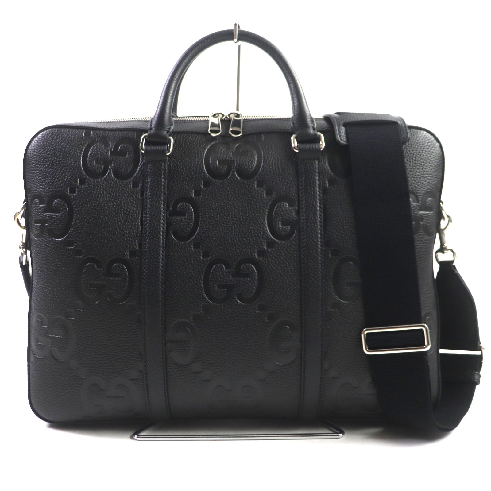 Gucci Jumbo GG 2WAY Briefcase Leather Black