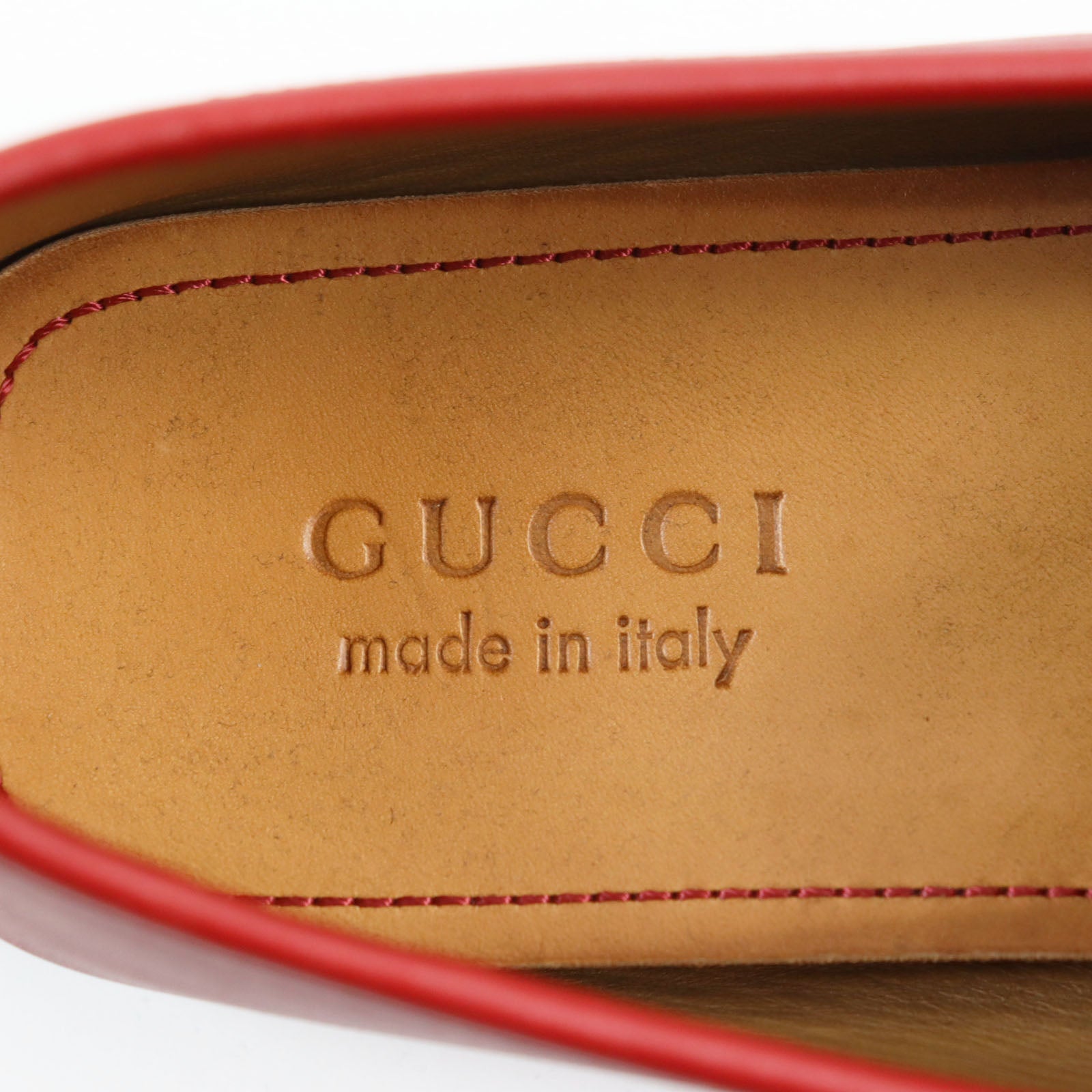 Gucci Guccissima GG Loafers Leather Shoes Red