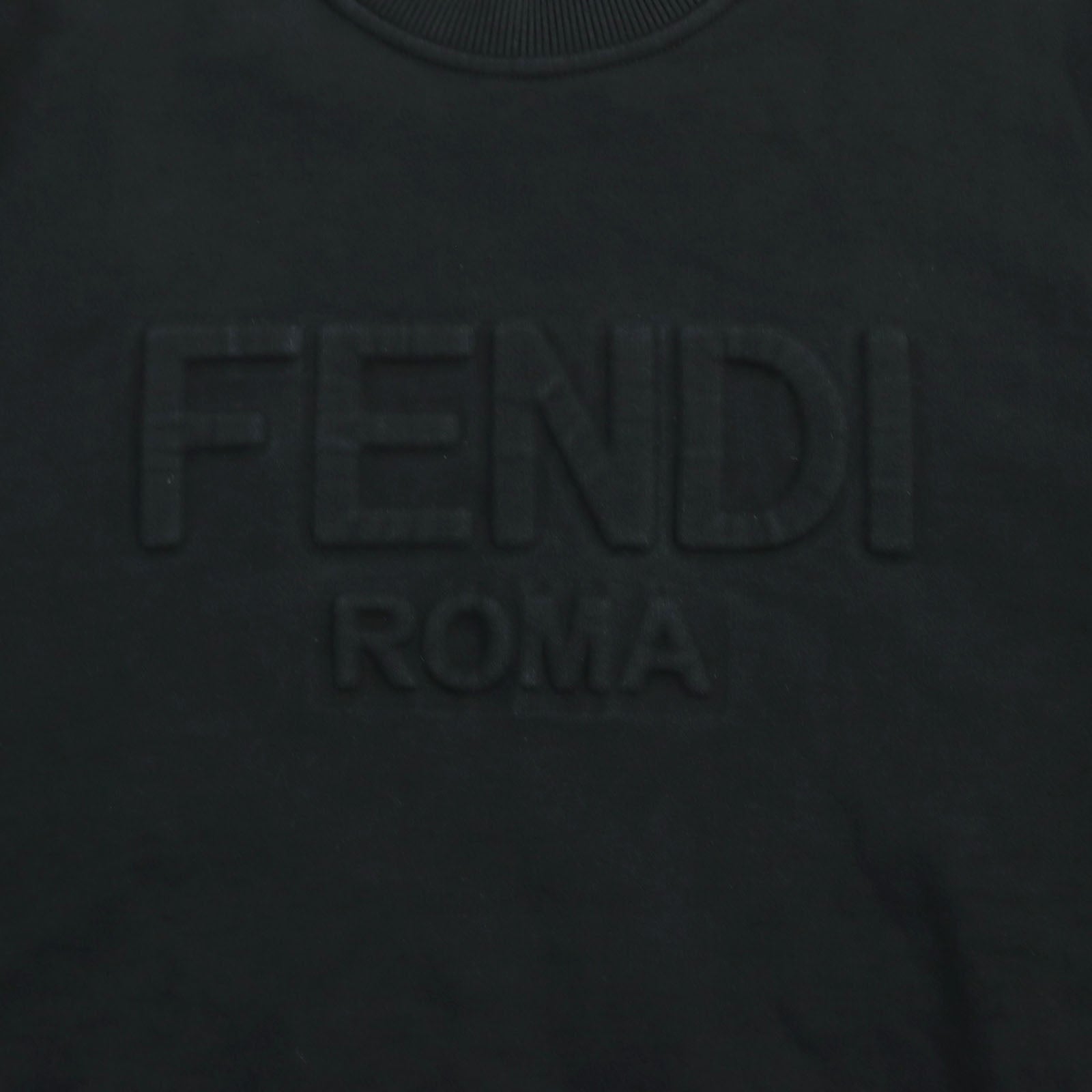 Fendi Cotton Logo Crew Neck Sweatshirt Black XL