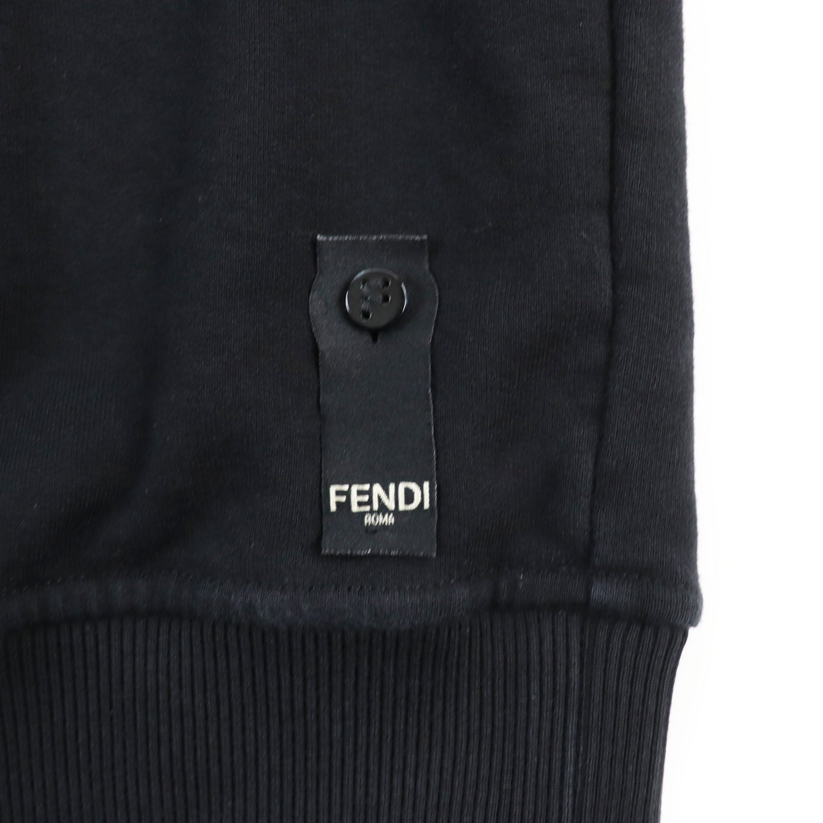 Fendi Cotton Logo Crew Neck Sweatshirt Black XL