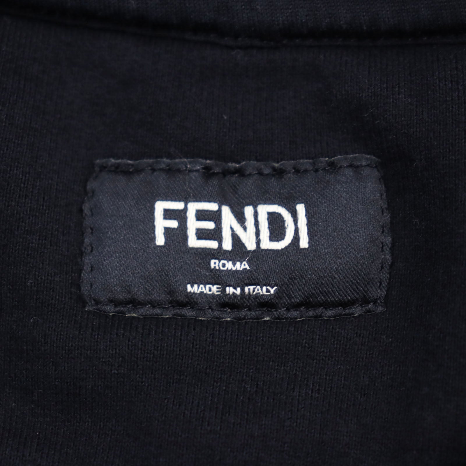 Fendi Cotton Logo Crew Neck Sweatshirt Black XL