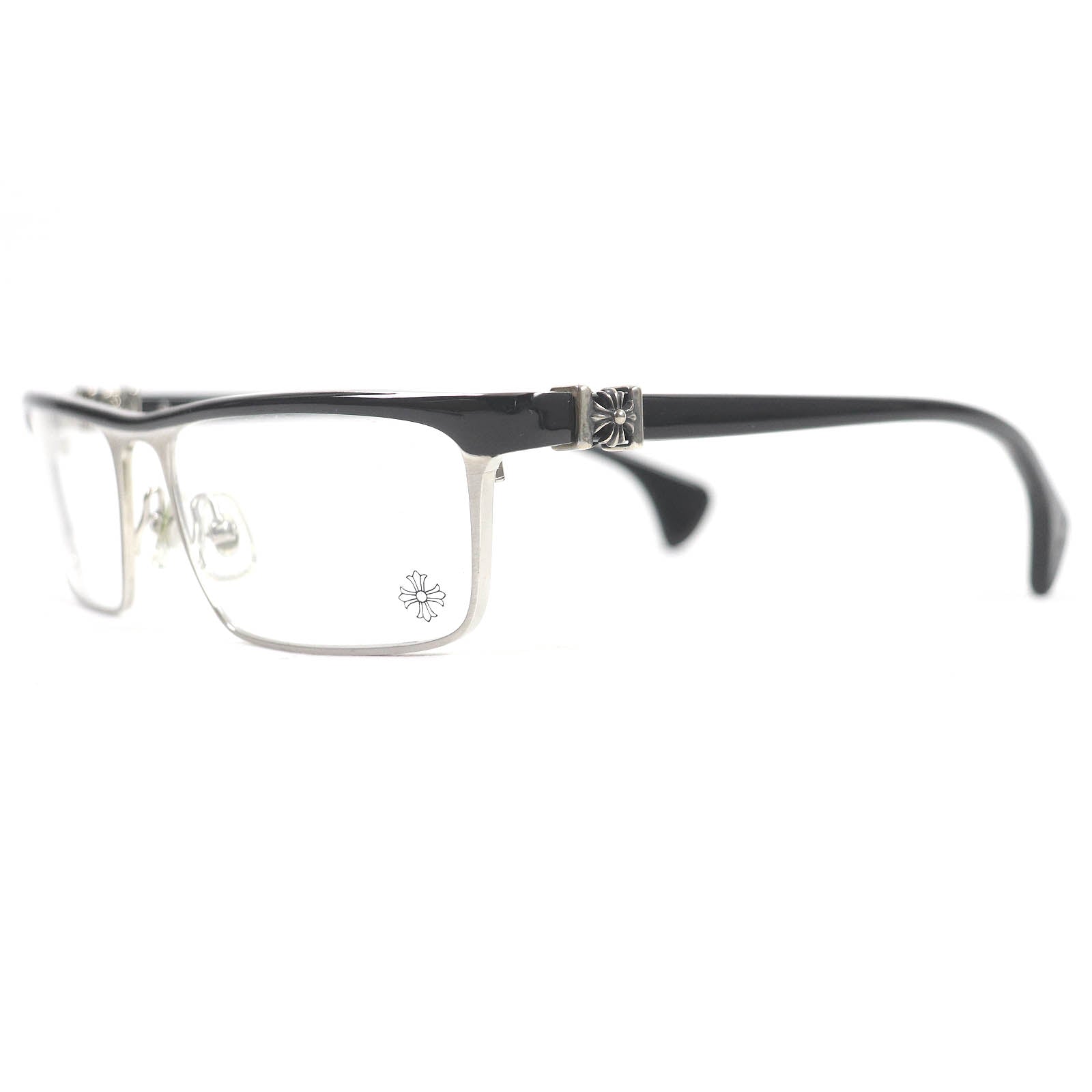 CHROME HEARTS FERRANAL Square Glasses Silver Black