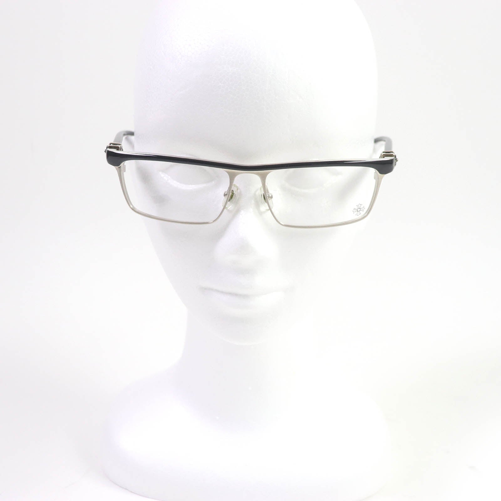 CHROME HEARTS FERRANAL Square Glasses Silver Black