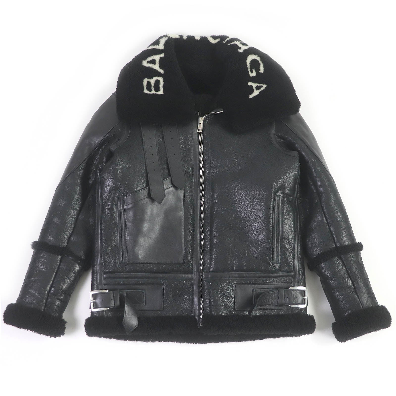 Balenciaga Shearling Jacket Sheep Leather Black