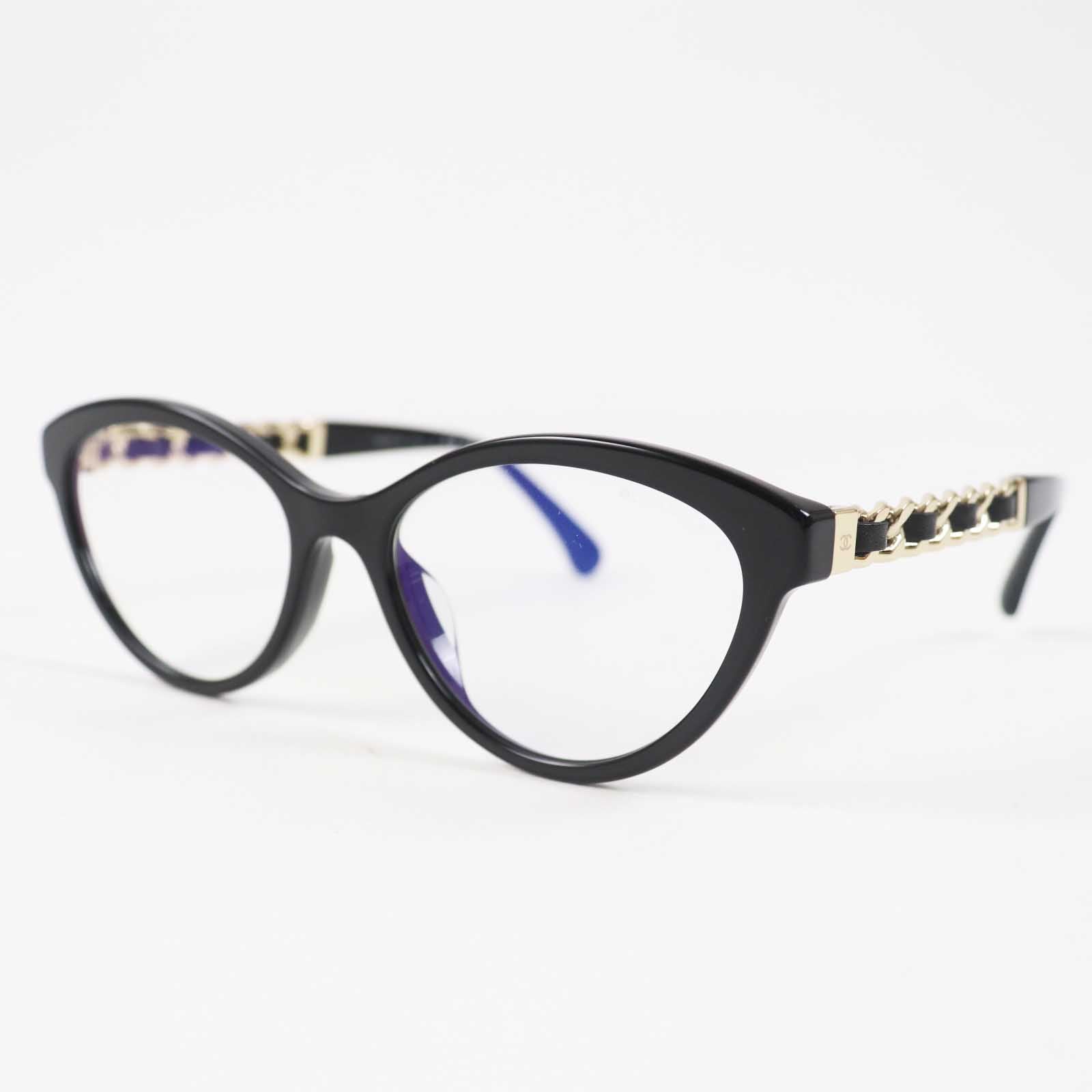 Chanel Cat Eye Sunglasses Black Gold