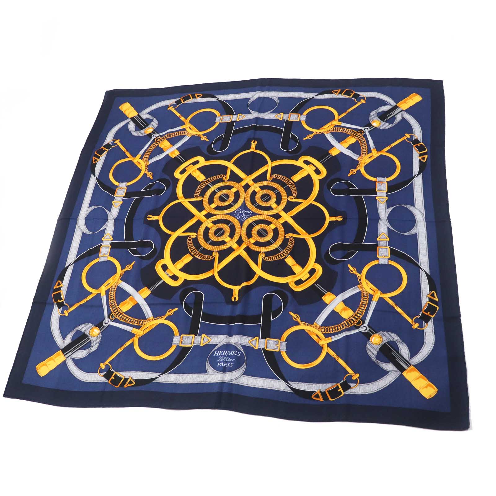 Hermes Cashmere Silk Scarf Eperon d'or