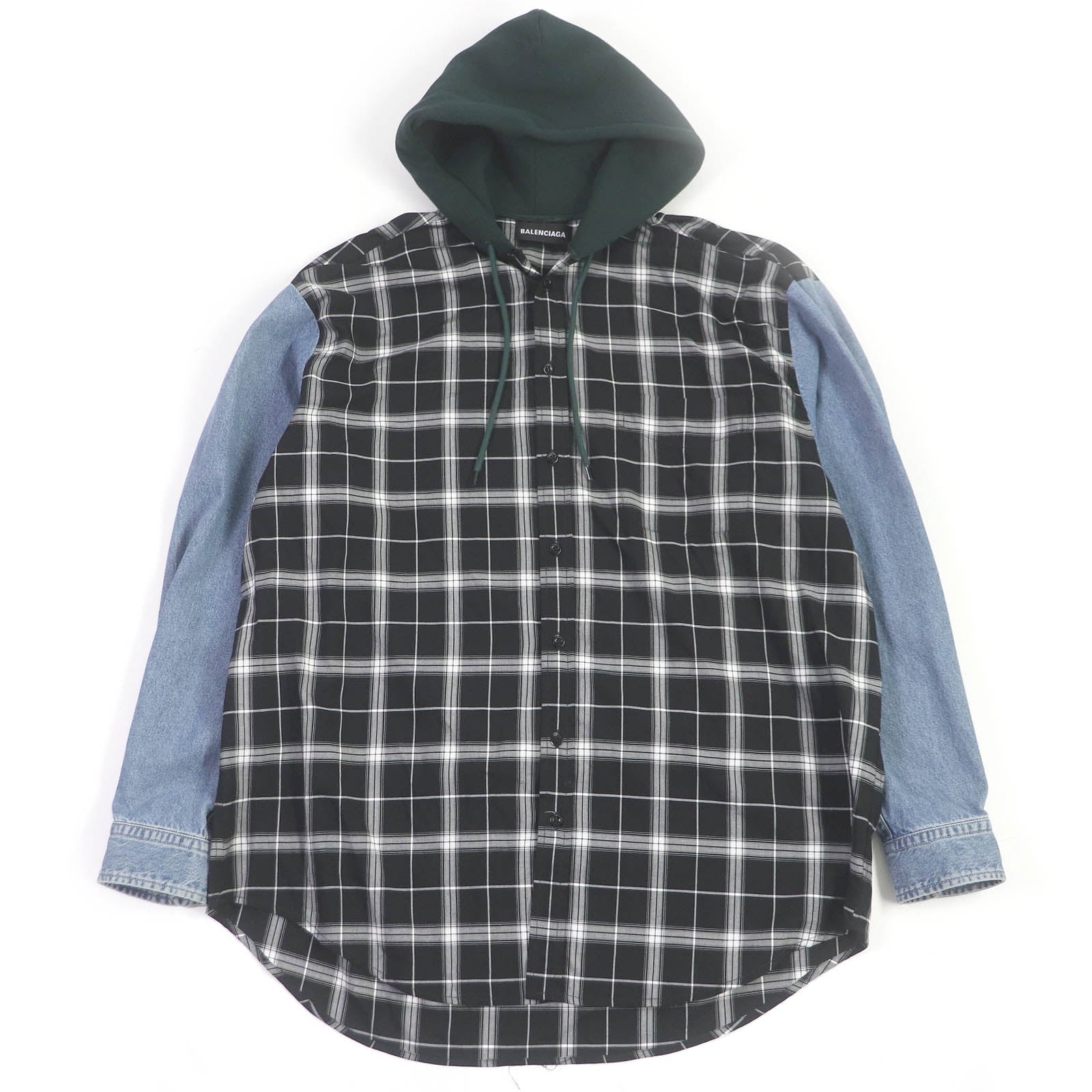 Balenciaga Twinset Hoodie Check Shirt Jacket